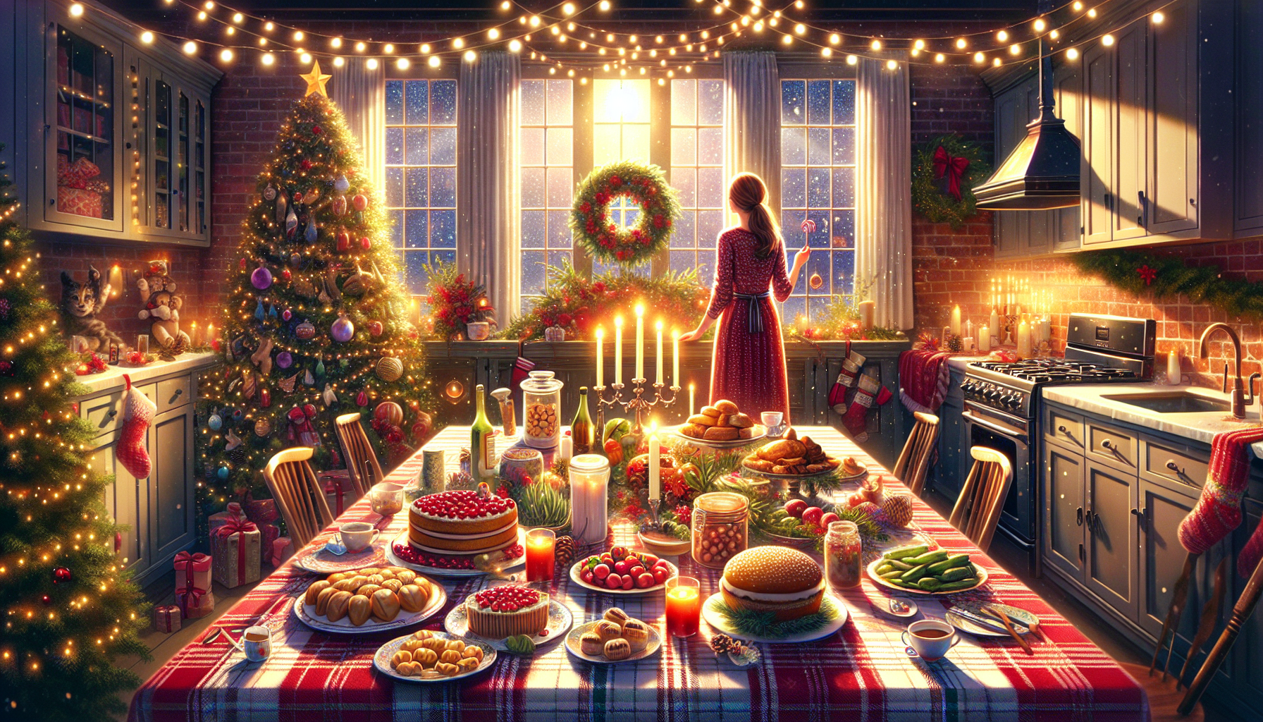 People enjoying holiday contest features together