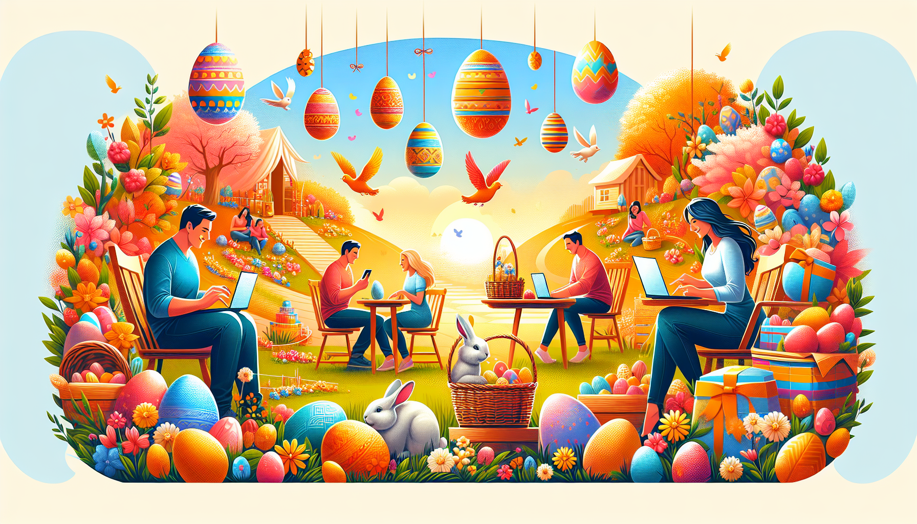 Family gathered together sharing laughter and holiday joy while participating in festive contests